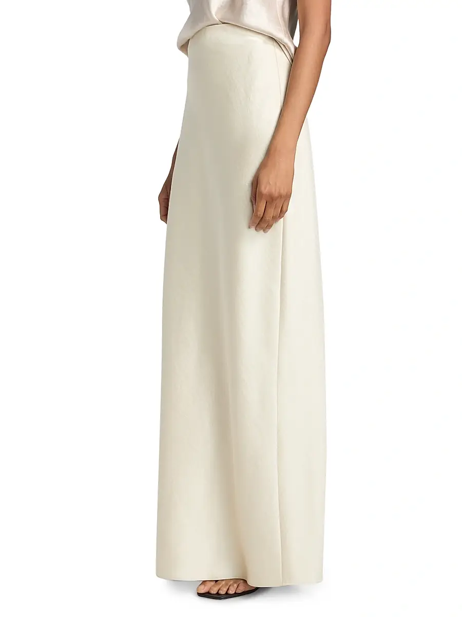 Vince Women's Split Satin Midi-Skirt | Thumbnail 4 Vince Women's Split Satin Midi-Skirt | Thumbnail 4