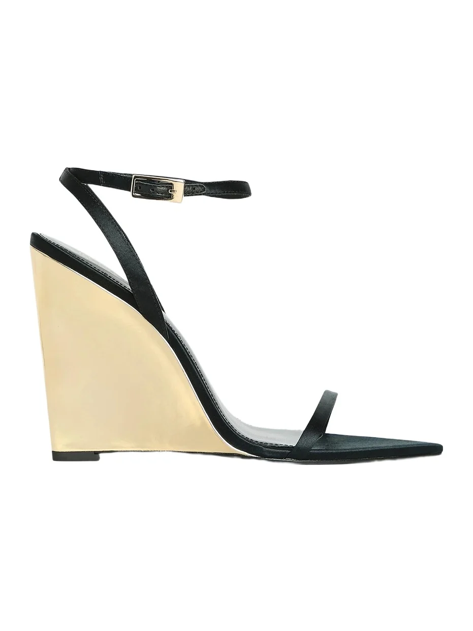 Retrofête Women's Nelly 110MM Silk Wedge Sandals