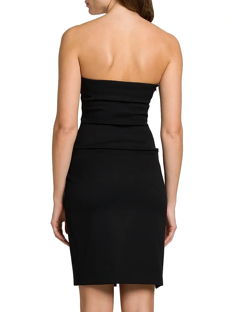 The Attico Women's Stretch Wool Gabardine Strapless Minidress | Thumbnail 5