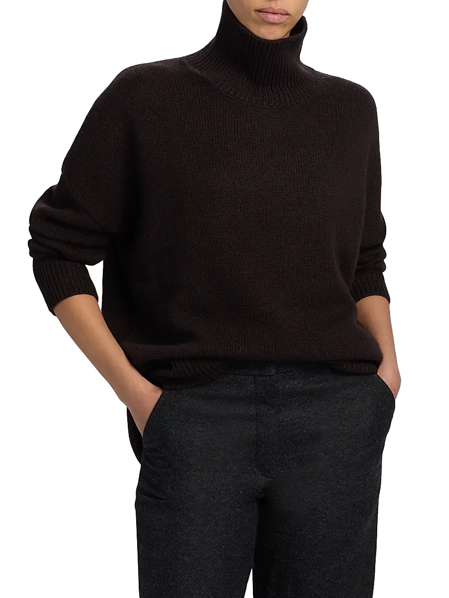 Lisa Yang Women's Heidi Relaxed-Fit Cashmere Sweater - Dark Oak | Thumbnail 3 Lisa Yang Women's Heidi Relaxed-Fit Cashmere Sweater - Dark Oak | Thumbnail 3