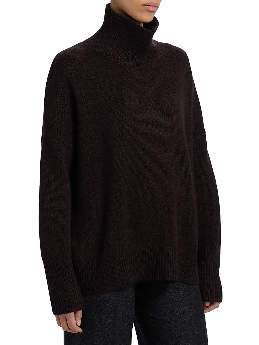 Lisa Yang Women's Heidi Relaxed-Fit Cashmere Sweater - Dark Oak | Thumbnail 4 Lisa Yang Women's Heidi Relaxed-Fit Cashmere Sweater - Dark Oak | Thumbnail 4