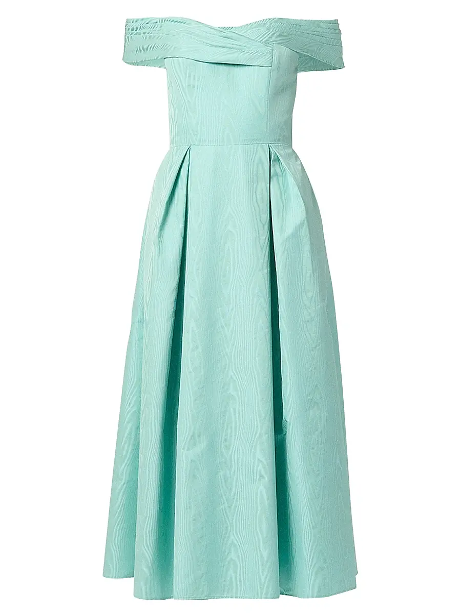 Shoshanna Women's June Pleated Off-Shoulder Midi-Dress