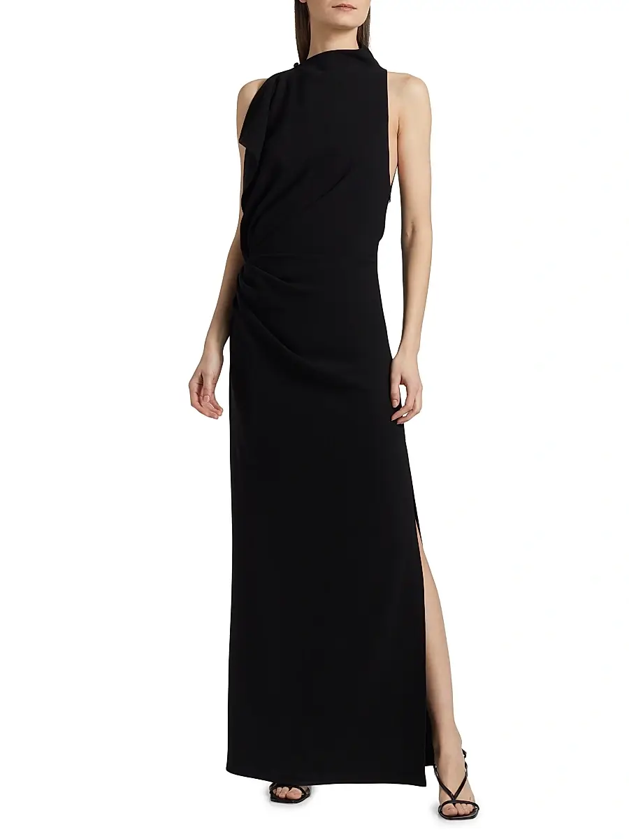 Proenza Schouler Women's Devyn Crêpe Drape Maxi Dress | Thumbnail 3 Proenza Schouler Women's Devyn Crêpe Drape Maxi Dress | Thumbnail 3