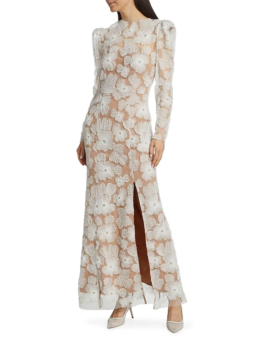 Elliatt Women's The New Bride Darcy Embellished Mesh Gown | Thumbnail 2 Elliatt Women's The New Bride Darcy Embellished Mesh Gown | Thumbnail 2