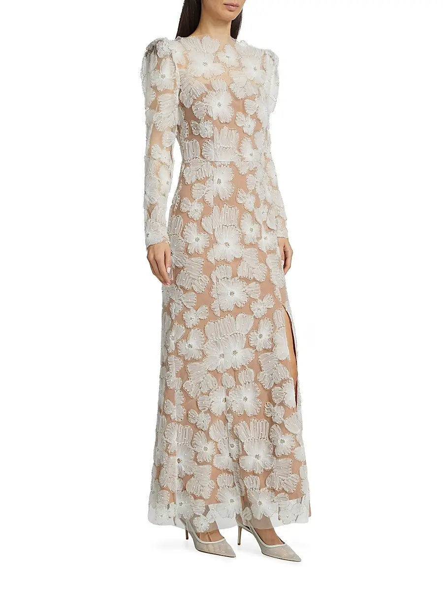 Elliatt Women's The New Bride Darcy Embellished Mesh Gown | Thumbnail 4 Elliatt Women's The New Bride Darcy Embellished Mesh Gown | Thumbnail 4