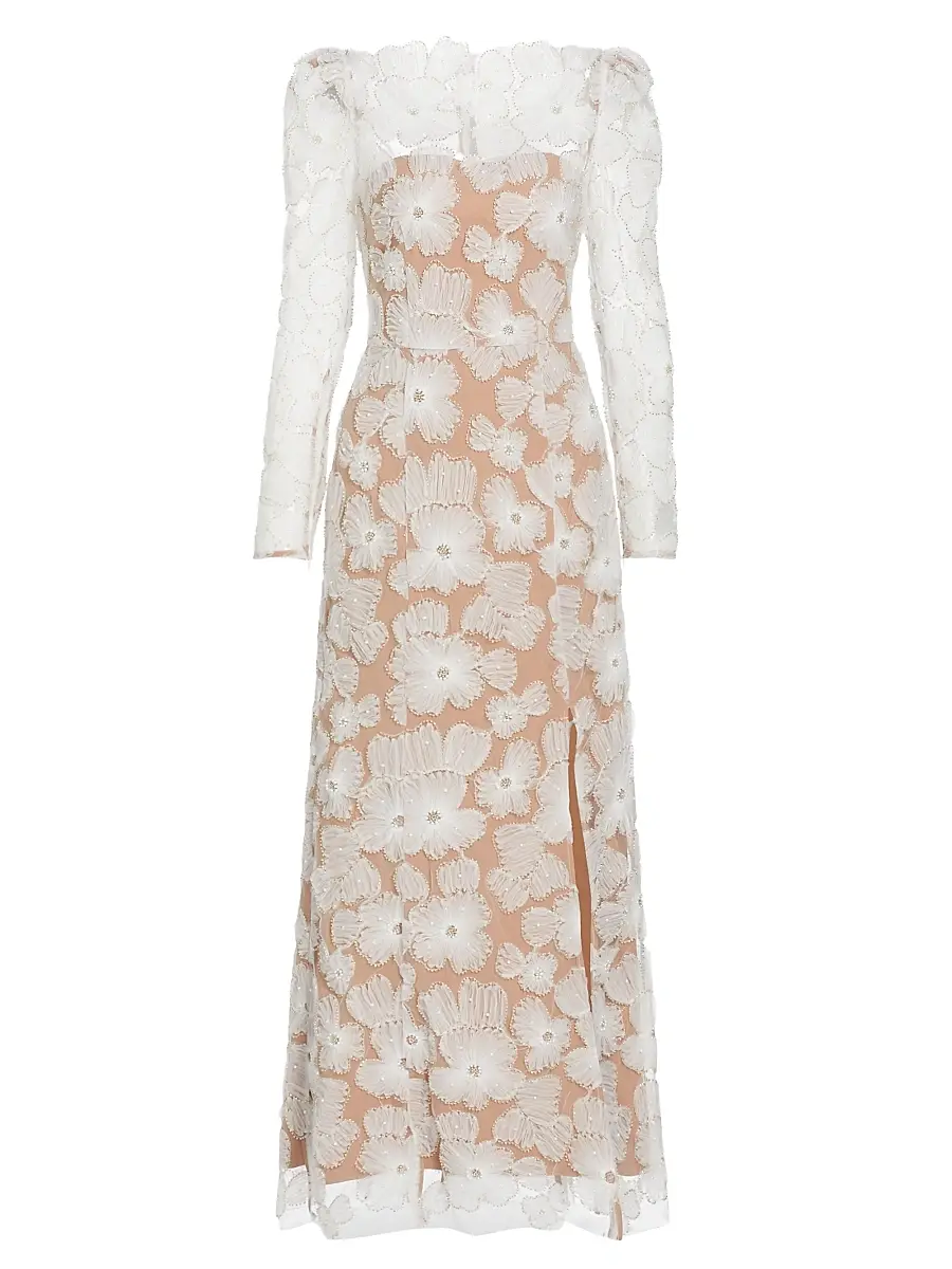 Elliatt Women's The New Bride Darcy Embellished Mesh Gown - White | Image 1 Elliatt Women's The New Bride Darcy Embellished Mesh Gown - White | Image 1
