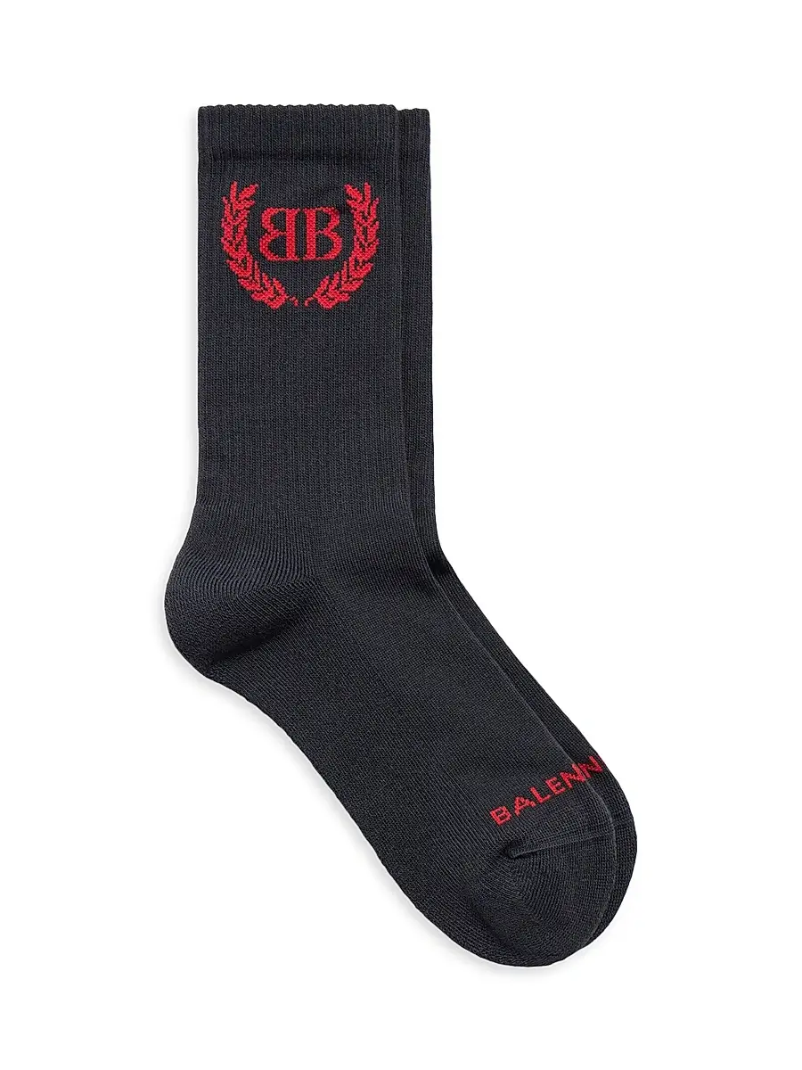 Balenciaga Women's Laurel Classic Socks - Faded Black - Size Small | Image 1 Balenciaga Women's Laurel Classic Socks - Faded Black - Size Small | Image 1