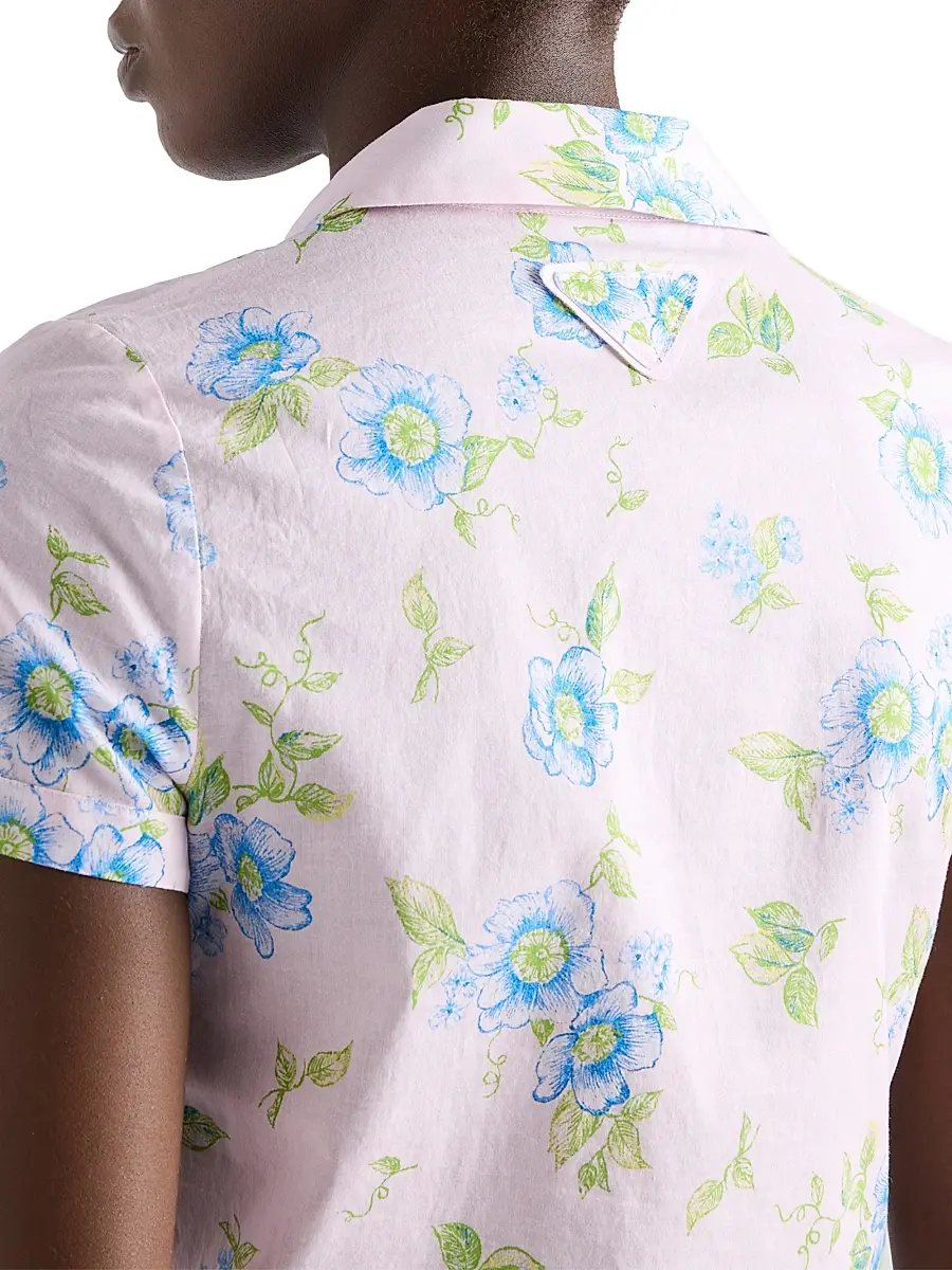 Prada Women's Floral Print Batiste Shirt | Thumbnail 6 Prada Women's Floral Print Batiste Shirt | Thumbnail 6