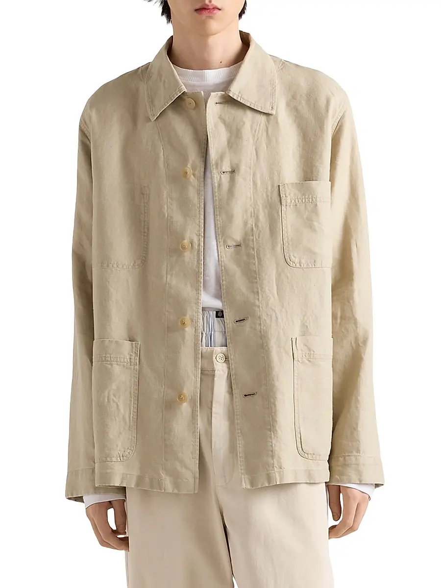 Prada Men's Single-Breasted Linen Jacket | Thumbnail 2