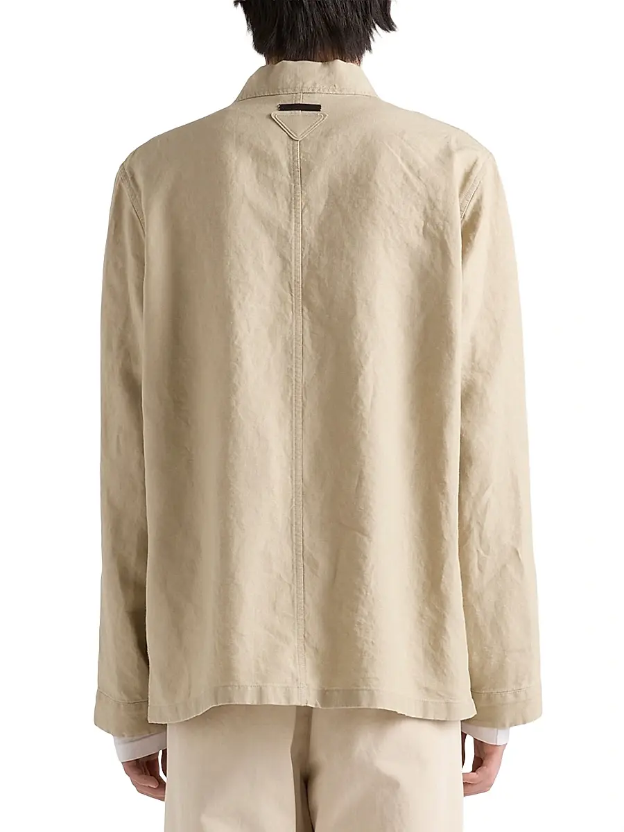 Prada Men's Single-Breasted Linen Jacket | Thumbnail 3