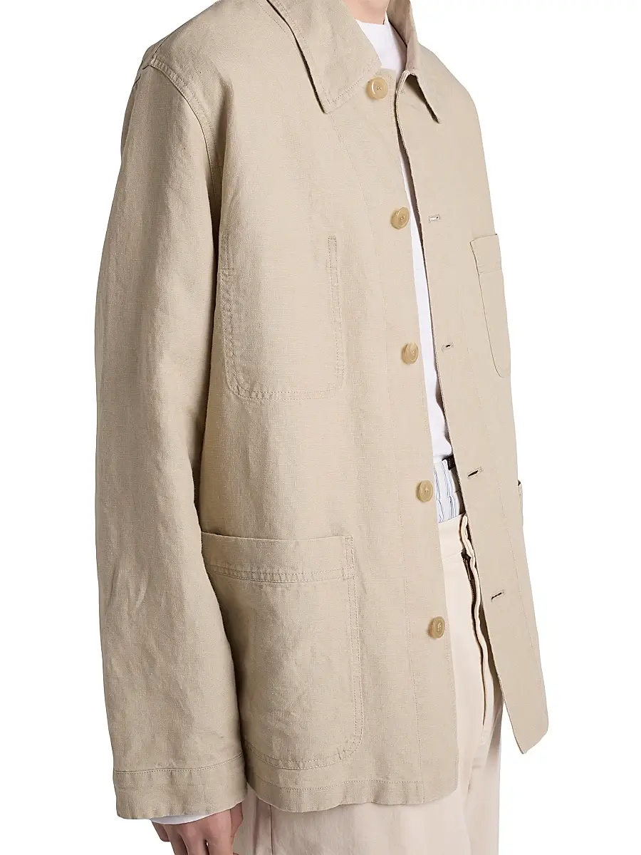 Prada Men's Single-Breasted Linen Jacket | Thumbnail 4