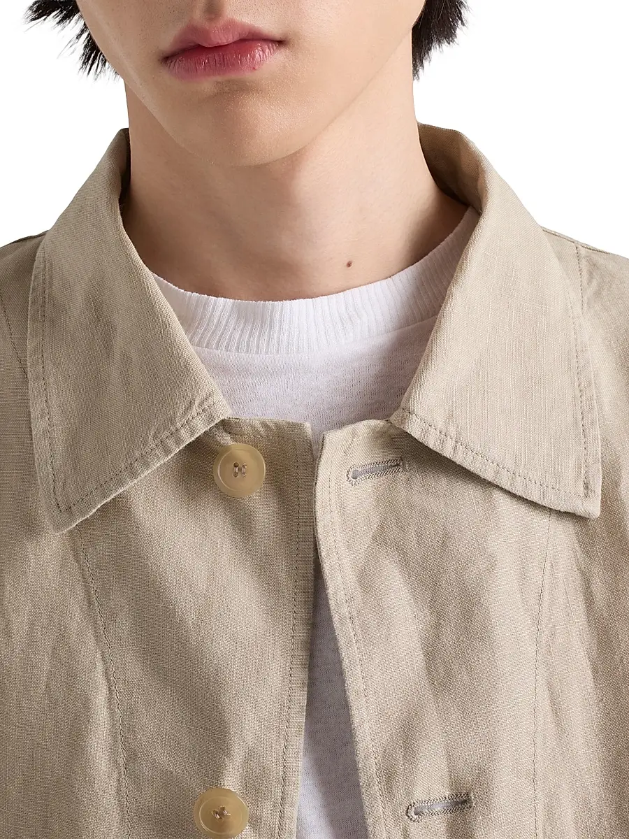 Prada Men's Single-Breasted Linen Jacket | Thumbnail 5