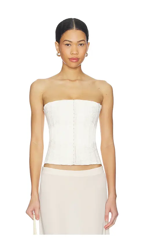 Guizio Lace Embellished Satin Corset