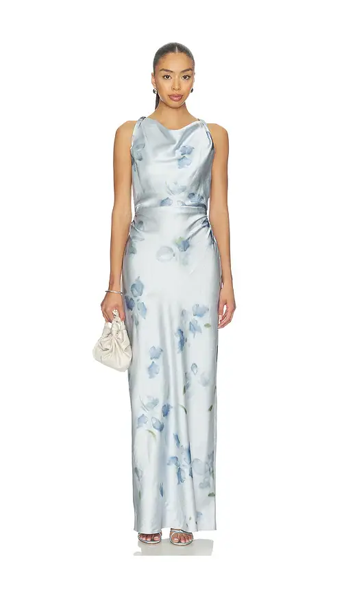 Vince Petal Blur Twist Shoulder Cowl Neck Dress | Image 1 Vince Petal Blur Twist Shoulder Cowl Neck Dress | Image 1