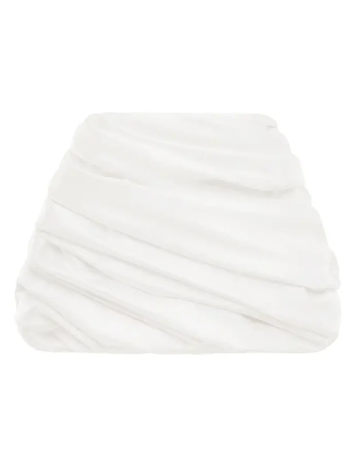 Ruched Mini Skirt With Detachable Train Ruched Mini Skirt With Detachable Train
