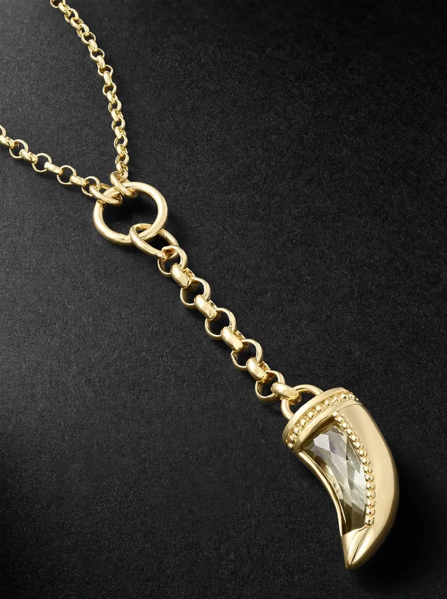Foundrae La Loba Claw Small 18-Karat Gold Prasiolite Pendant Necklace - Men | Thumbnail 5 Foundrae La Loba Claw Small 18-Karat Gold Prasiolite Pendant Necklace - Men | Thumbnail 5