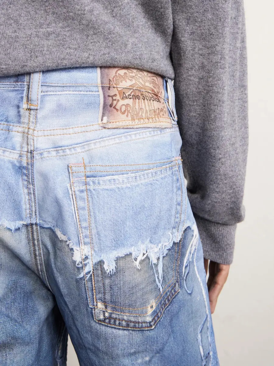 Acne Studios 1981 Wide-Leg Trompe L'oeil Printed Organic Jeans - Men | Thumbnail 5 Acne Studios 1981 Wide-Leg Trompe L'oeil Printed Organic Jeans - Men | Thumbnail 5