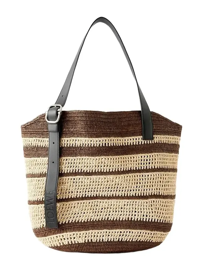 Paula's Ibiza Loop Basket Leather-Trimmed RaffiaTote Bag - Men Paula's Ibiza Loop Basket Leather-Trimmed RaffiaTote Bag - Men