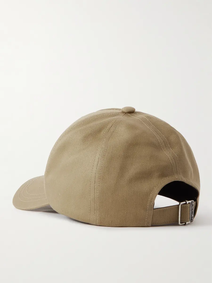 Saint Laurent Logo-Embroidered Cotton and Linen-Blend Gabardine Baseball Cap - Men | Thumbnail 3