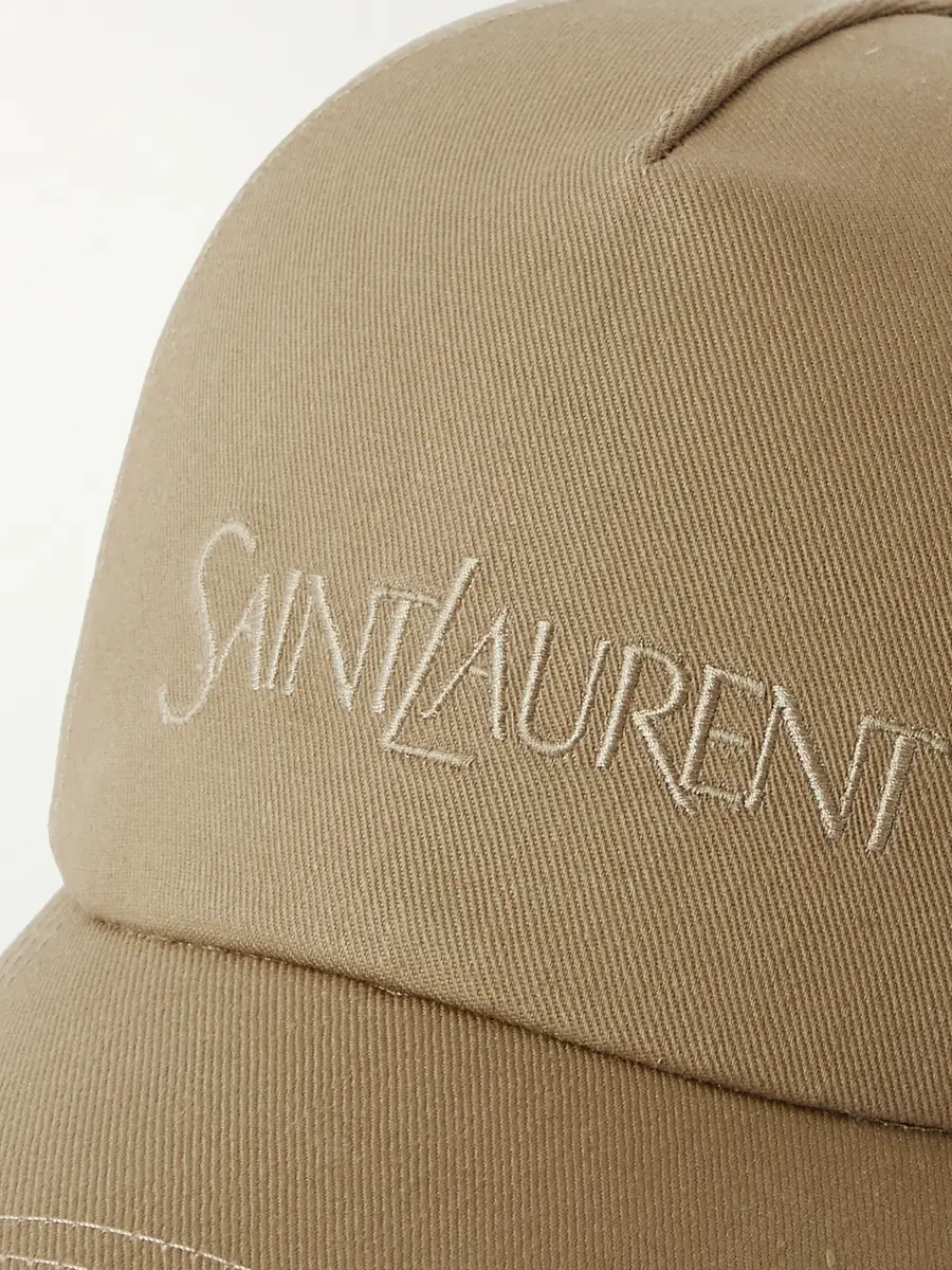 Saint Laurent Logo-Embroidered Cotton and Linen-Blend Gabardine Baseball Cap - Men | Thumbnail 4