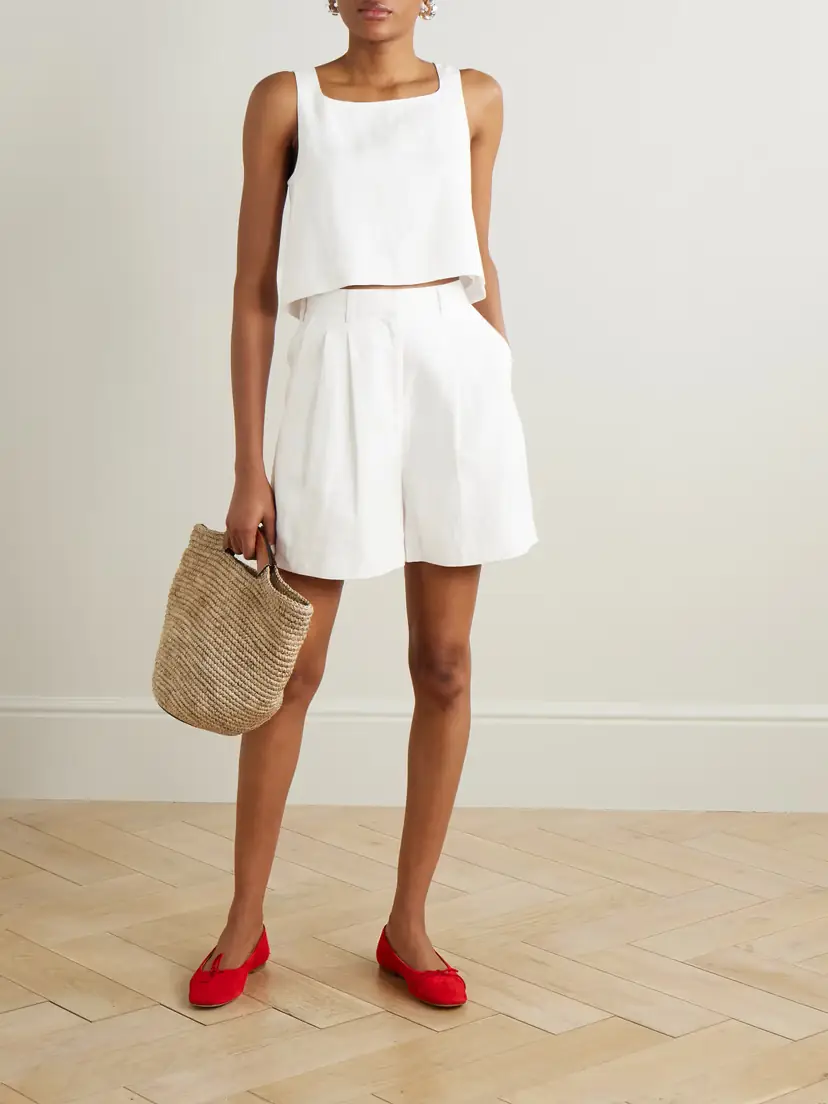 Posse Marchello Pleated Linen Shorts | Thumbnail 2