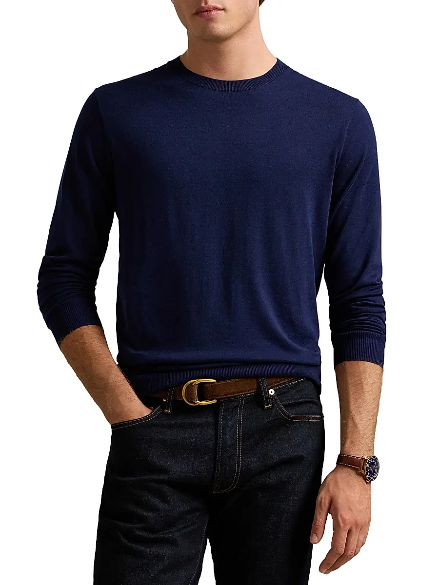 Polo Ralph Lauren Men's Cotton Crewneck Sweater | Thumbnail 3 Polo Ralph Lauren Men's Cotton Crewneck Sweater | Thumbnail 3