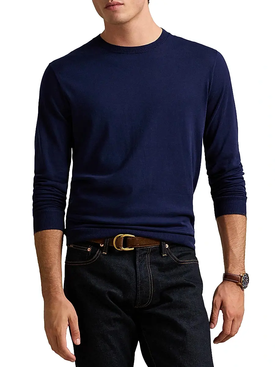 Polo Ralph Lauren Men's Cotton Crewneck Sweater | Thumbnail 6 Polo Ralph Lauren Men's Cotton Crewneck Sweater | Thumbnail 6