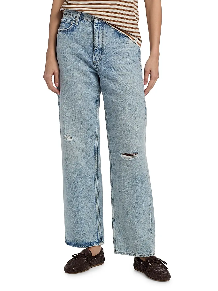 rag & bone Women's Shea High-Rise Relaxed Straight Jeans | Thumbnail 3