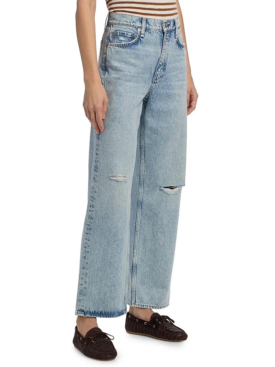 rag & bone Women's Shea High-Rise Relaxed Straight Jeans | Thumbnail 4