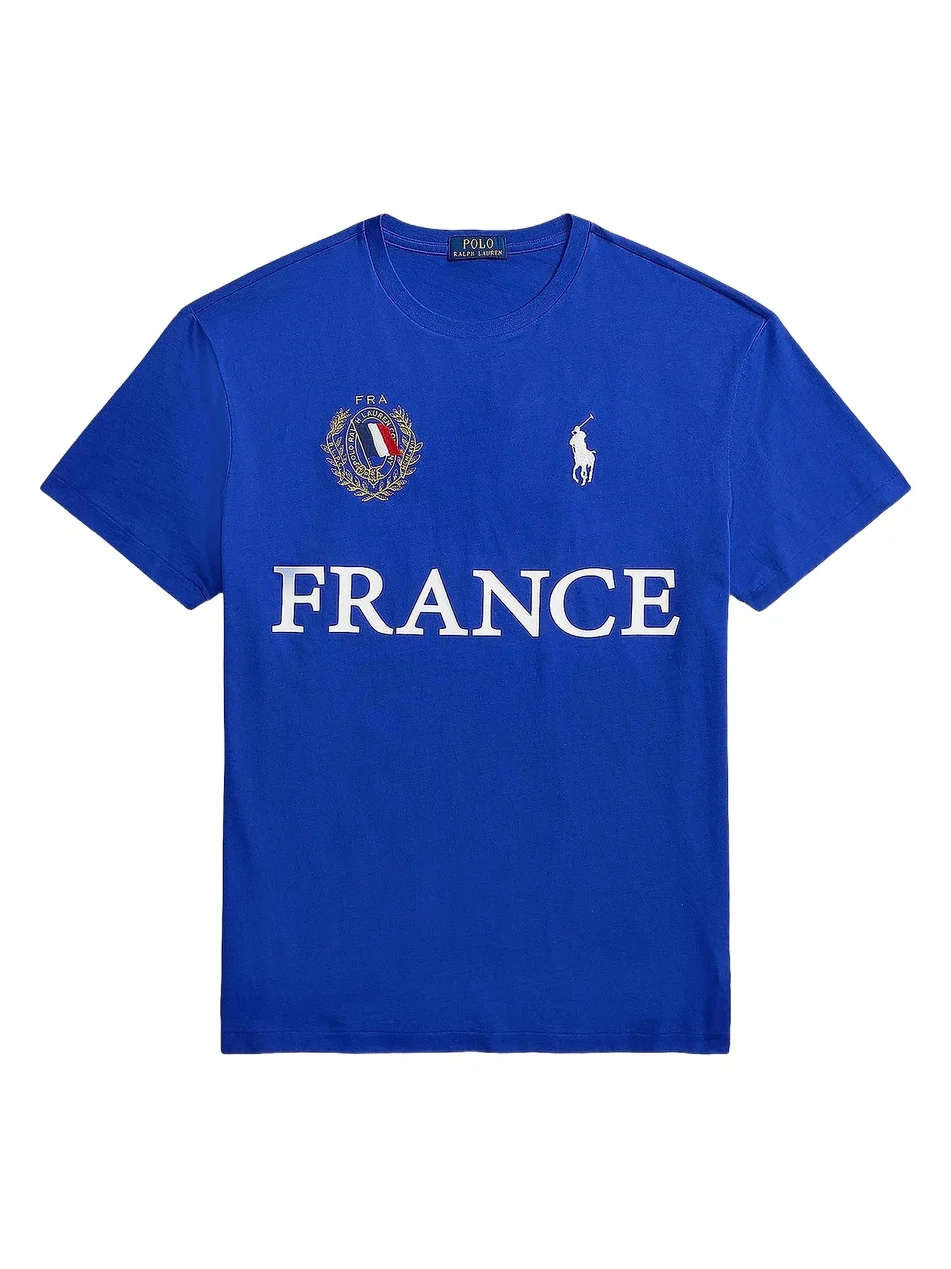 Men's France Crewneck Cotton T-Shirt