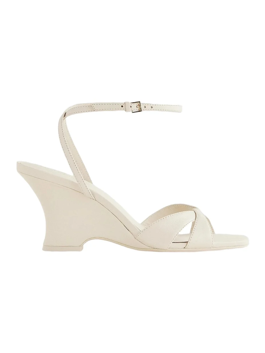 Reformation Women's Margot 75MM Metallic Leather Wedge Sandals