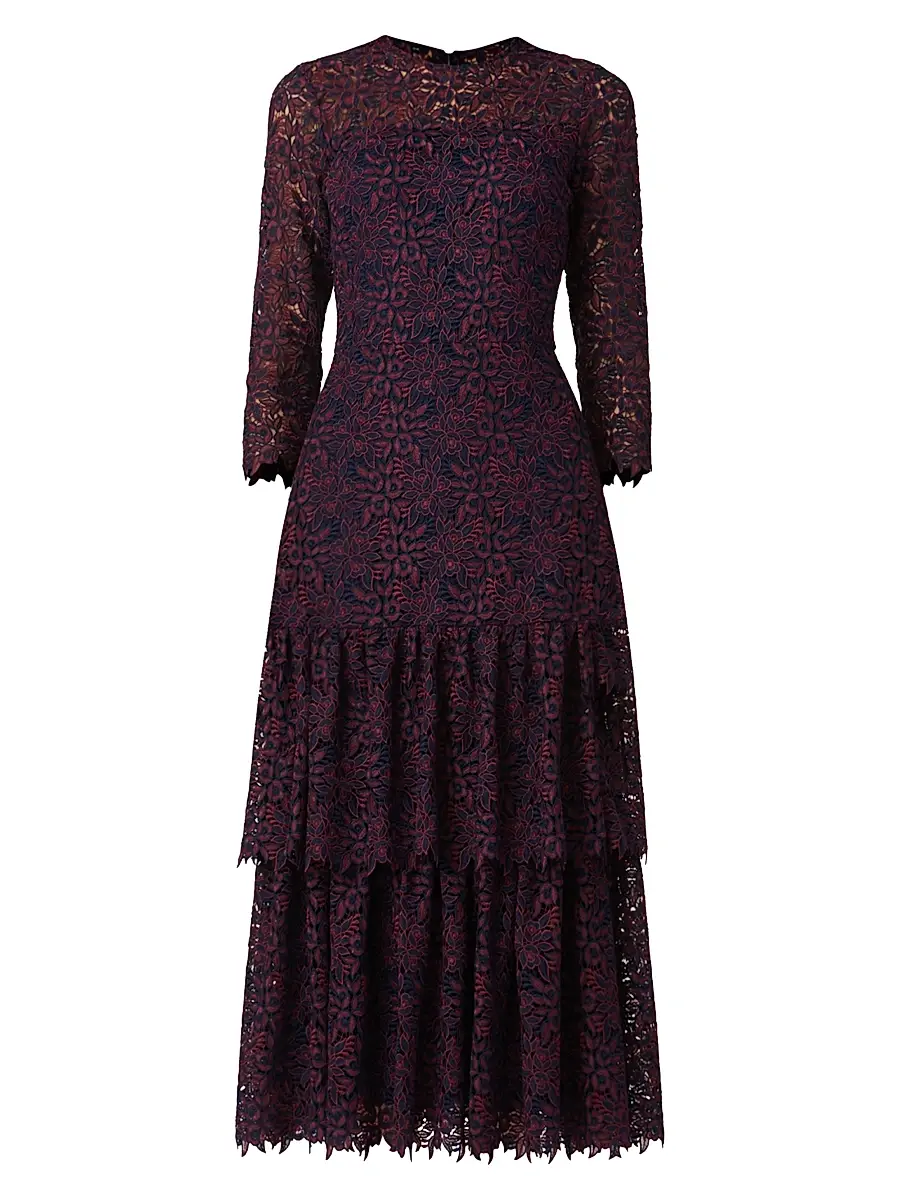 Shoshanna Women's Angeline Lace Maxi Dress - Bordeaux Navy | Image 1 Shoshanna Women's Angeline Lace Maxi Dress - Bordeaux Navy | Image 1