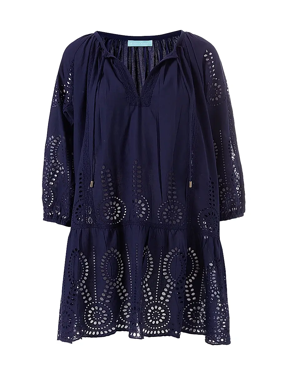 Melissa Odabash Women's Ashley Eyelet Cotton Cover-Up Minidress | Image 1 Melissa Odabash Women's Ashley Eyelet Cotton Cover-Up Minidress | Image 1