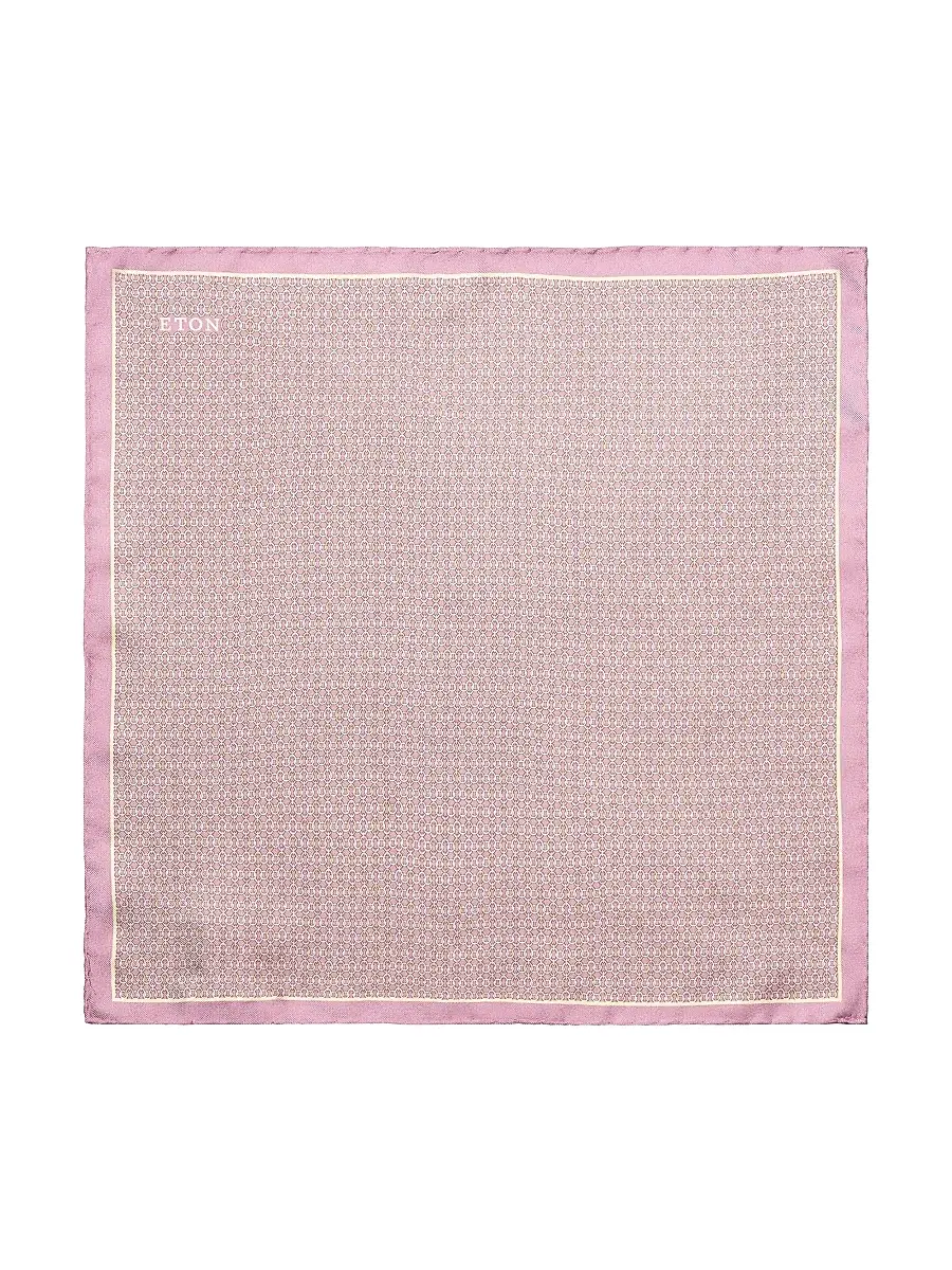 Eton Men's Geometric Print Silk Pocket Square - Pink | Thumbnail 2 Eton Men's Geometric Print Silk Pocket Square - Pink | Thumbnail 2