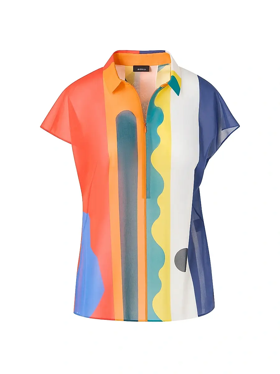 Akris Women's Abstract Cotton Voile Shirt | Image 1 Akris Women's Abstract Cotton Voile Shirt | Image 1