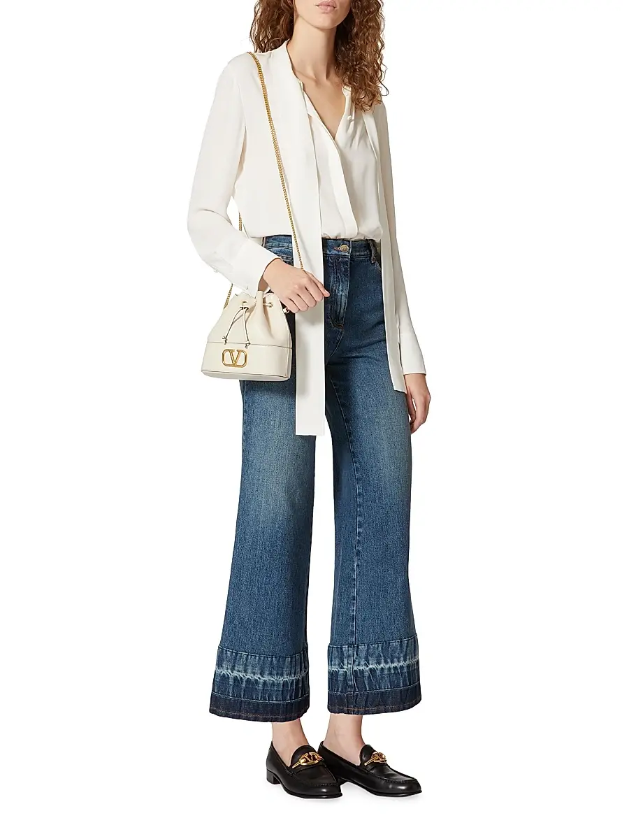 Valentino Women's Mini Bucket Bag in Nappa with Vlogo Signature Chain | Thumbnail 2
