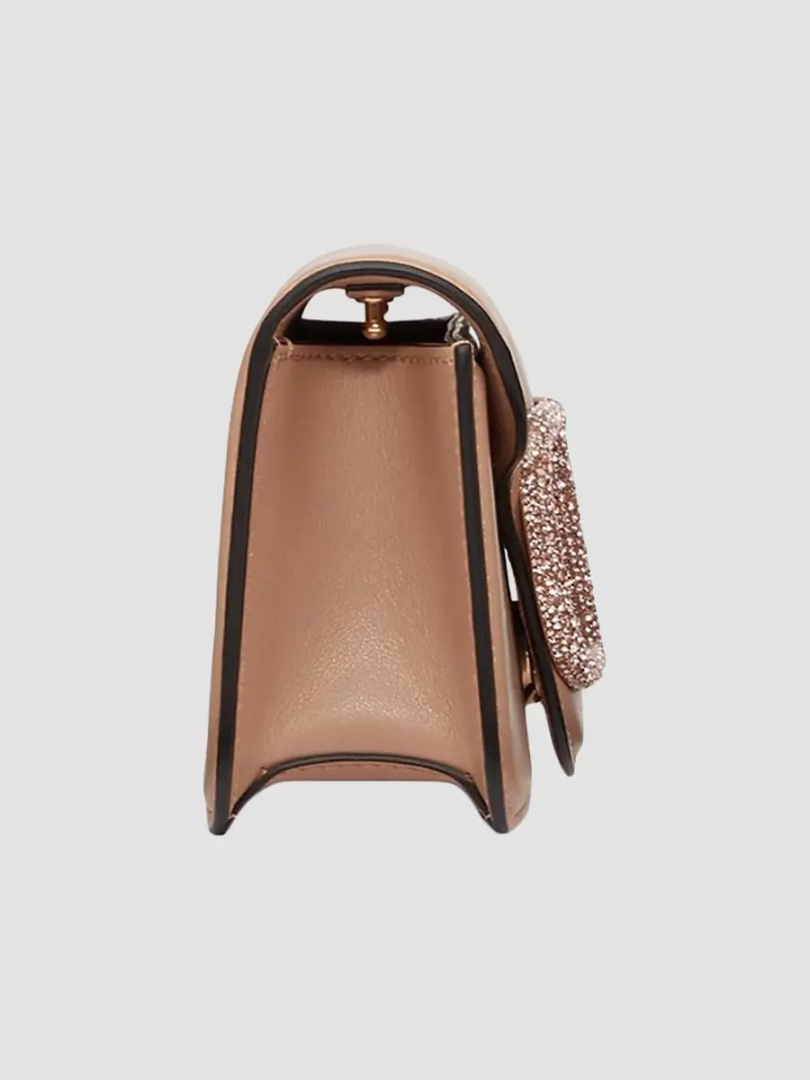 Valentino Women's Locò Small Shoulder Bag With Jewel Logo - Rose Cannelle | Thumbnail 4 Valentino Women's Locò Small Shoulder Bag With Jewel Logo - Rose Cannelle | Thumbnail 4