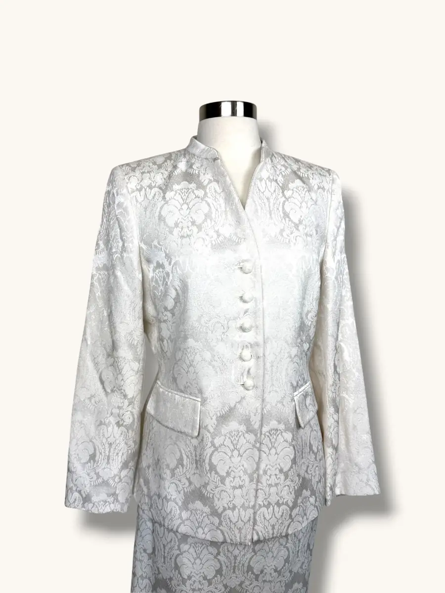 Jen Wonders Studio Ivory Jacquard Skirt Suit | Thumbnail 11 Jen Wonders Studio Ivory Jacquard Skirt Suit | Thumbnail 11