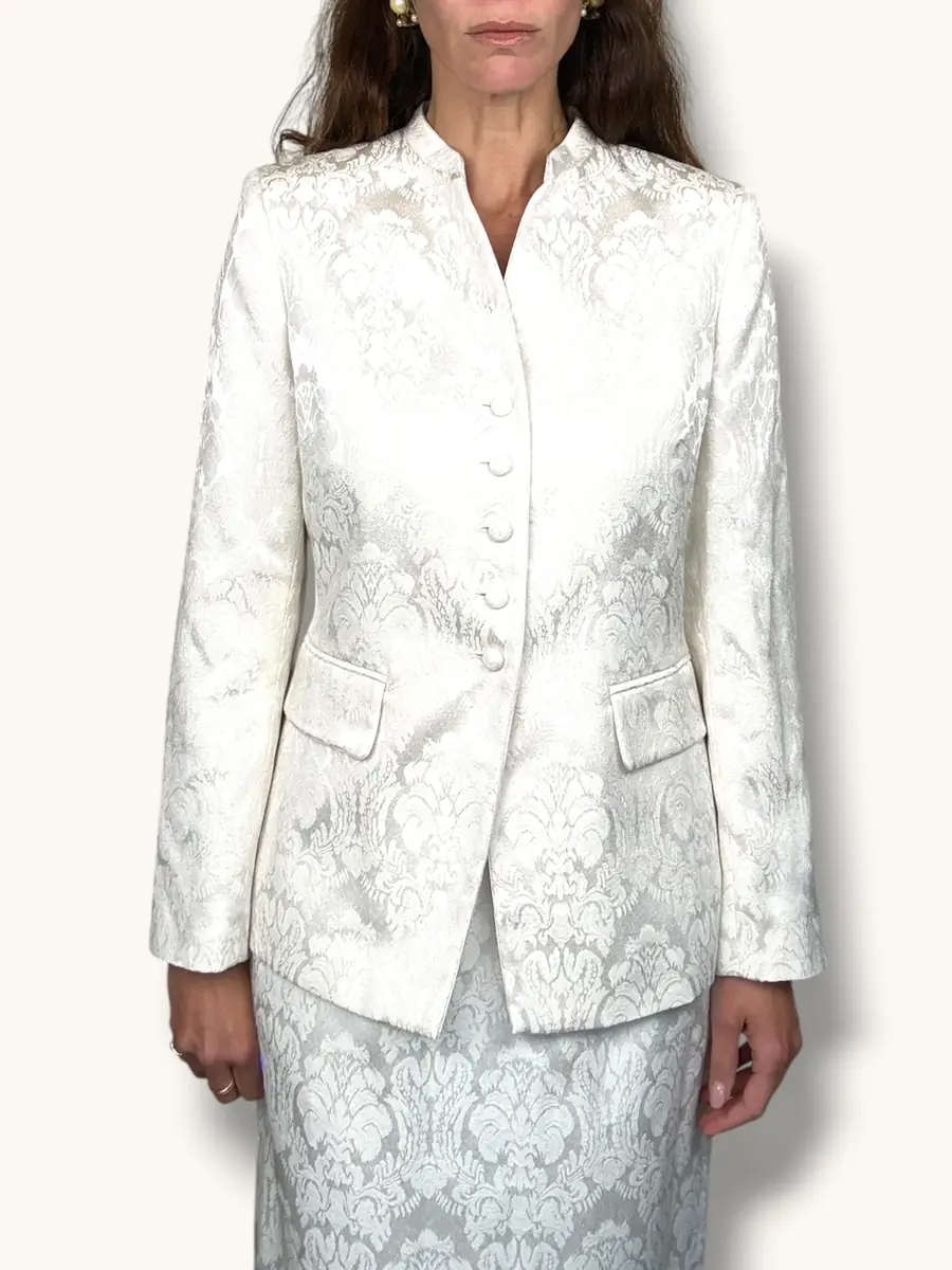 Jen Wonders Studio Ivory Jacquard Skirt Suit | Thumbnail 3 Jen Wonders Studio Ivory Jacquard Skirt Suit | Thumbnail 3