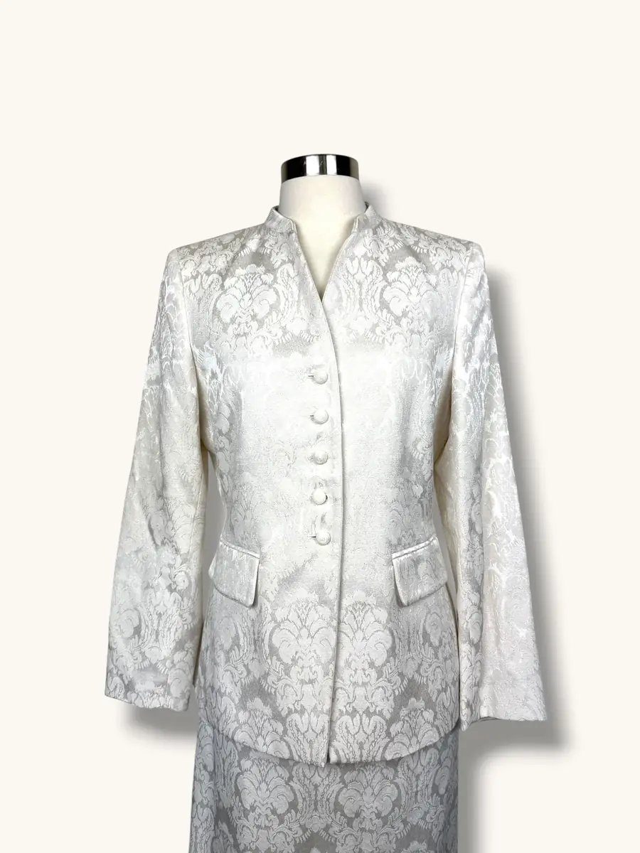 Jen Wonders Studio Ivory Jacquard Skirt Suit | Thumbnail 9 Jen Wonders Studio Ivory Jacquard Skirt Suit | Thumbnail 9