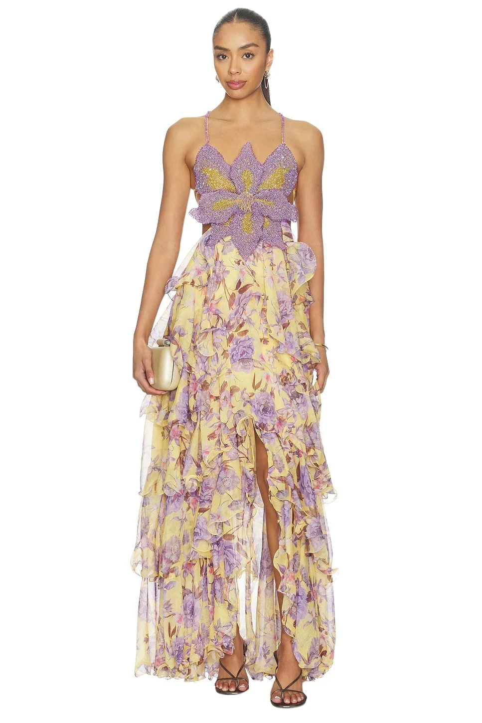 PatBo Peony Butterfly Maxi Dress