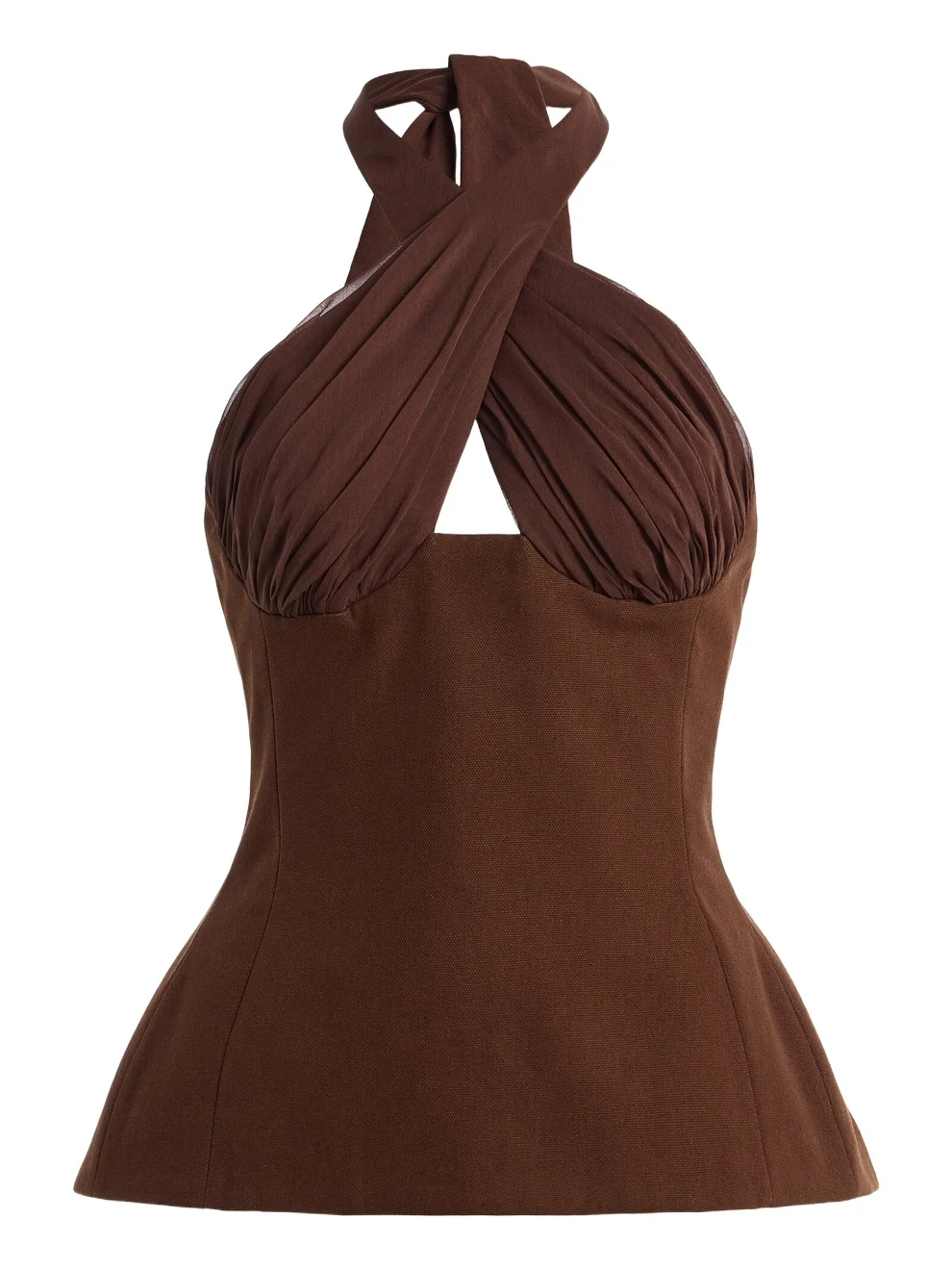 Tae Park Exclusive Sculpted Silk Halter Top