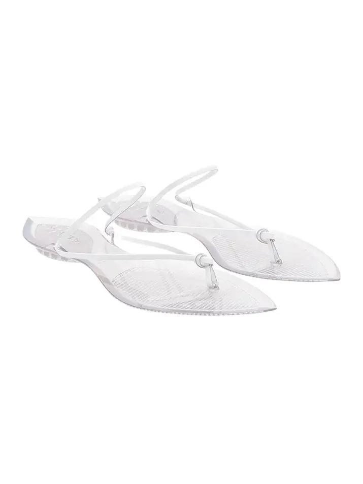 Invisible Thong Leather-Trimmed Sandals Invisible Thong Leather-Trimmed Sandals