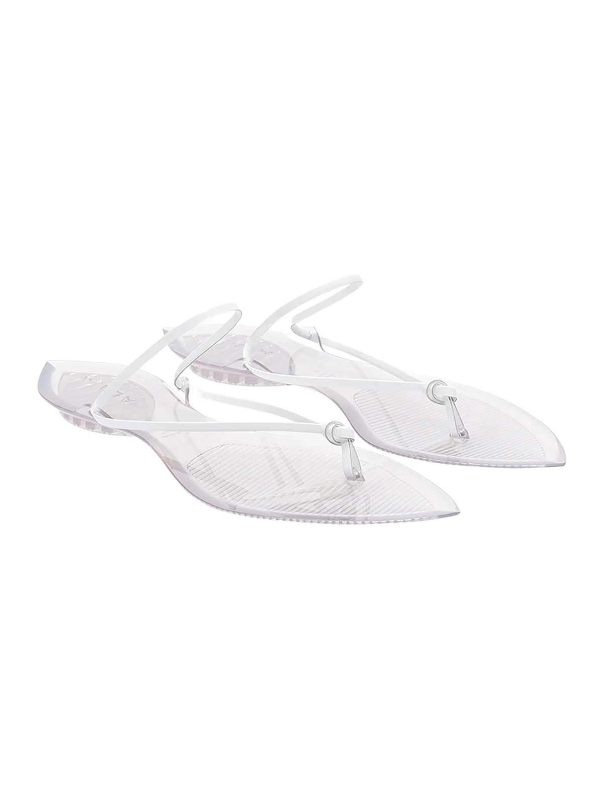 Invisible Thong Leather-Trimmed Sandals Invisible Thong Leather-Trimmed Sandals