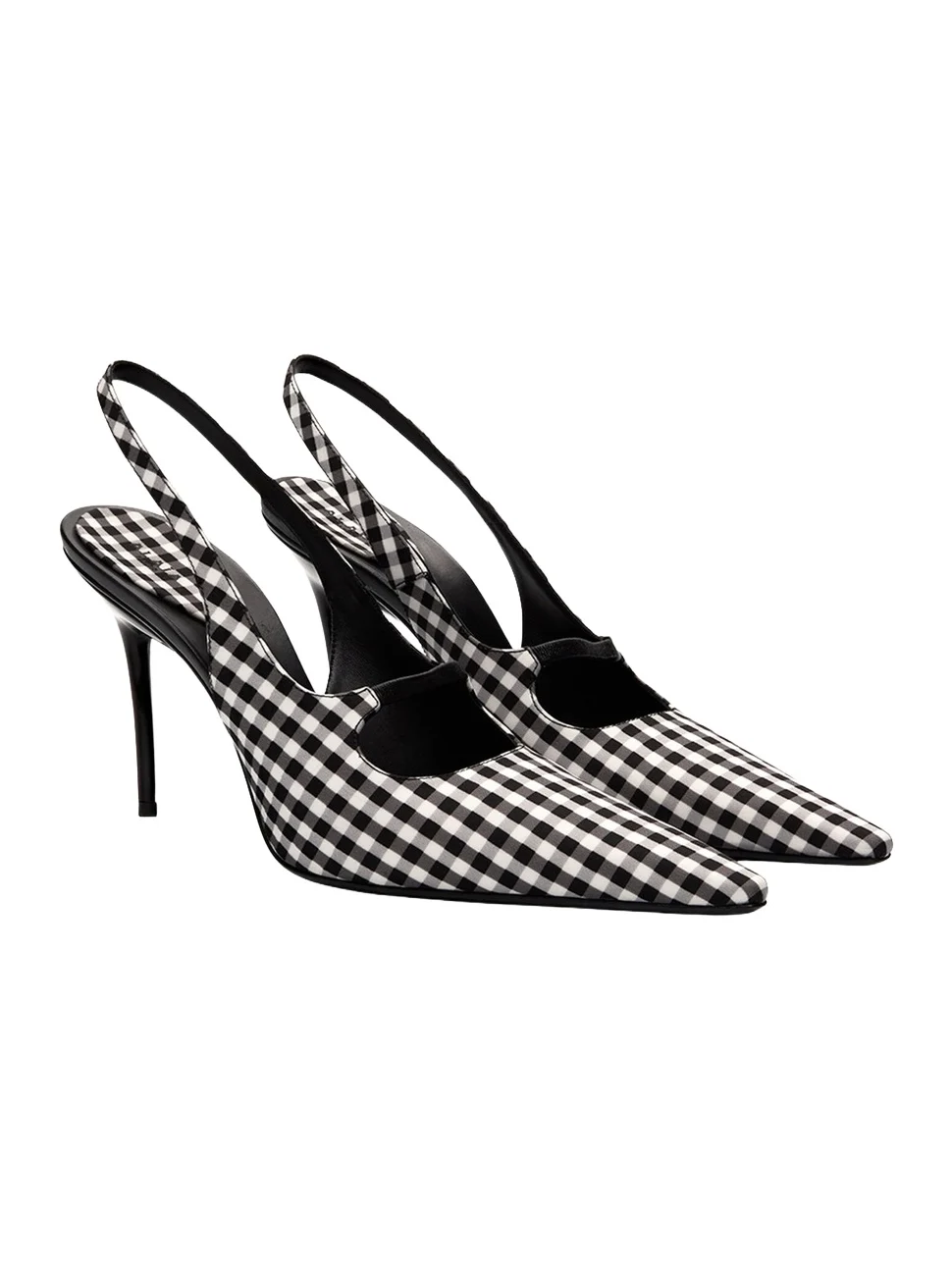 Drop Gingham Slingback Pumps