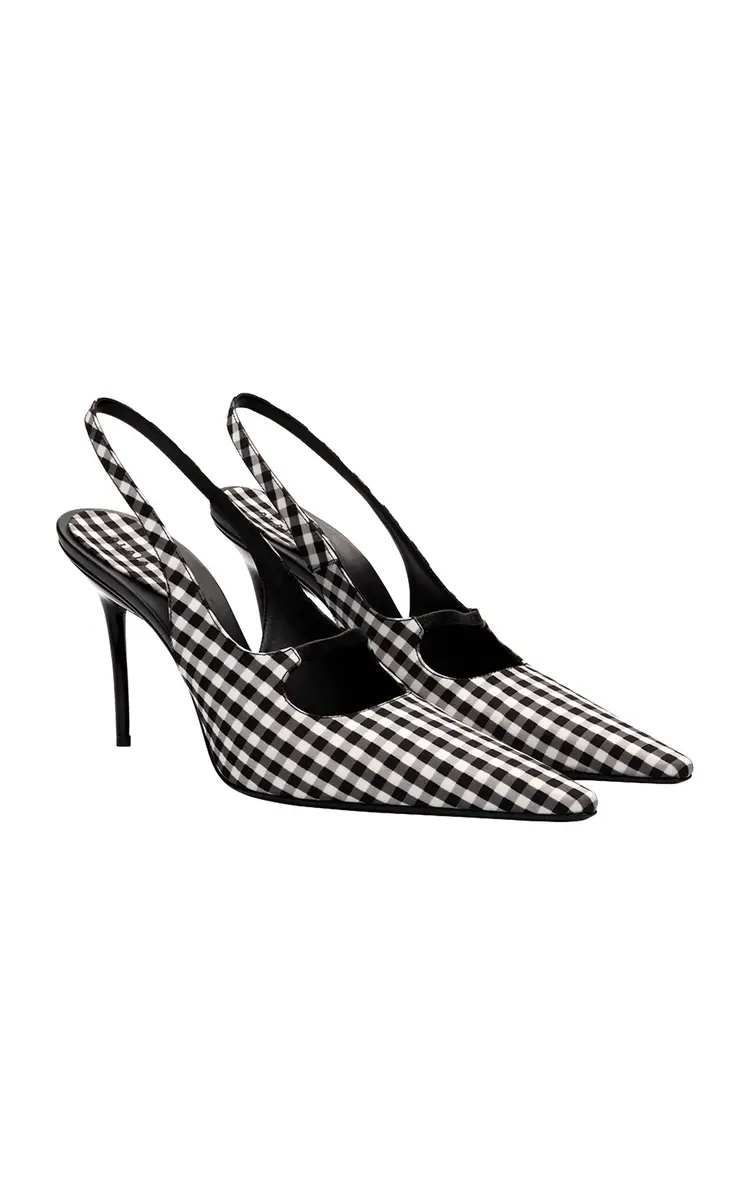 Alaïa Drop Gingham Slingback Pumps | Image 1 Alaïa Drop Gingham Slingback Pumps | Image 1