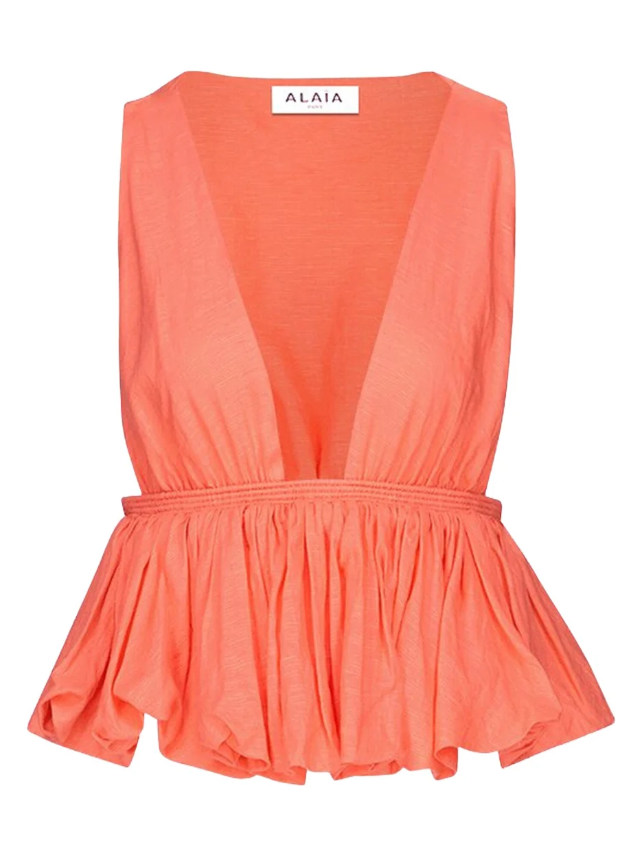 Peplum-Hem Cotton-Blend Top Peplum-Hem Cotton-Blend Top