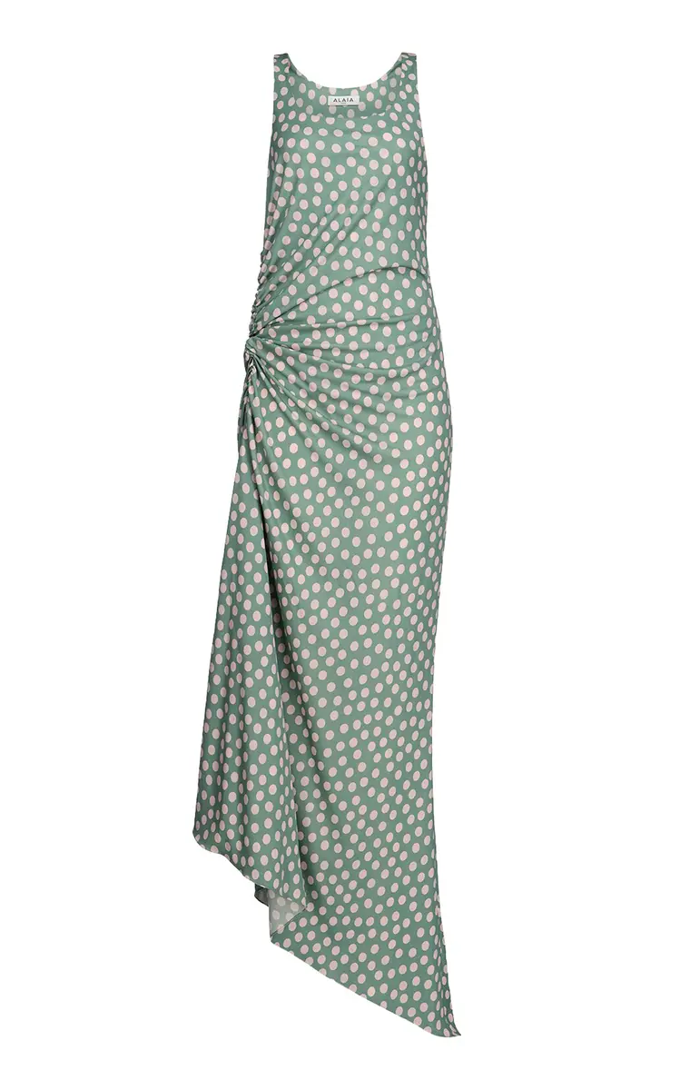ALAÏA Gathered Jersey Maxi Dress | Image 1 ALAÏA Gathered Jersey Maxi Dress | Image 1