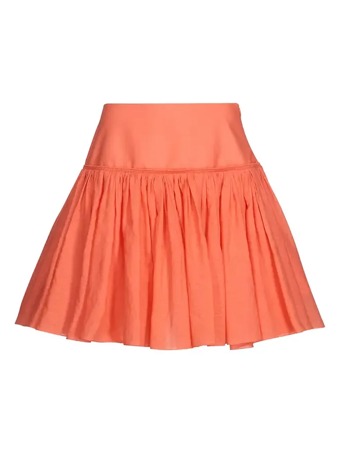 Basque Cotton-Blend Mini Skirt