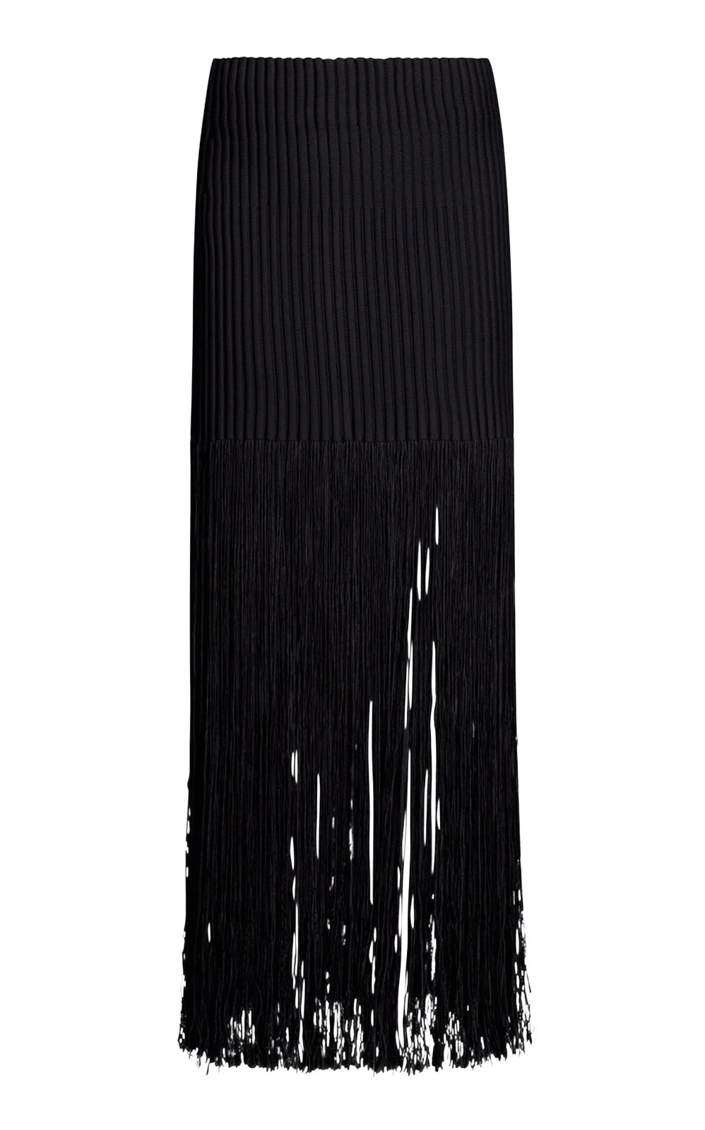 ALAÏA Fringed Knit Maxi Skirt